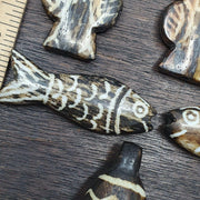 Lot 5 south asian burmese old pyu pumtek amulets bead pendents