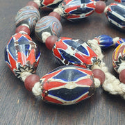 Vintage venetian style chevron big beads collection beaded necklace b22