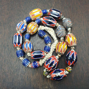 Vintage venetian style chevron big beads collection beaded necklace b21