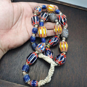 Vintage venetian style chevron big beads collection beaded necklace b21