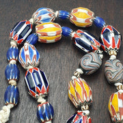 Vintage venetian style chevron big beads collection beaded necklace b21