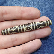 Rare pattern large south asian burmese old  pyu pumtek amulet bead 205