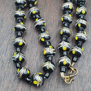 Vintage venetian style wedding cake glass beads necklace 12mm wdk-1.