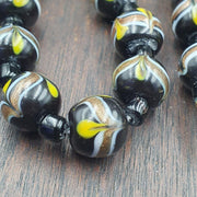 Vintage venetian style wedding cake glass beads necklace 12mm wdk-1.