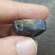 Antique ble lace agate seal bead mysterious animal intaglio stamp pendent