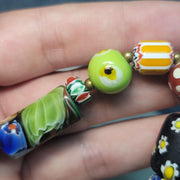 Vintage african venetian style glass beads bracelet #br7.