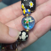 Vintage african venetian style glass beads bracelet #br7.
