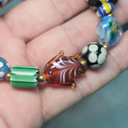 Vintage african venetian style glass beads bracelet #br7.