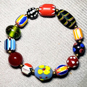 Vintage African Venetian Style Glass Beads Bracelet #br6