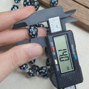 Black skunk venetian style beads dotted beads east oasis collection long strand