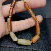 Antique khorasan carnelian african agate stone 5 beads lot
