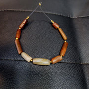 Antique khorasan carnelian african agate stone 5 beads lot