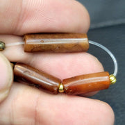 Antique khorasan carnelian african agate stone 5 beads lot