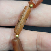 Antique khorasan carnelian african agate stone 5 beads lot