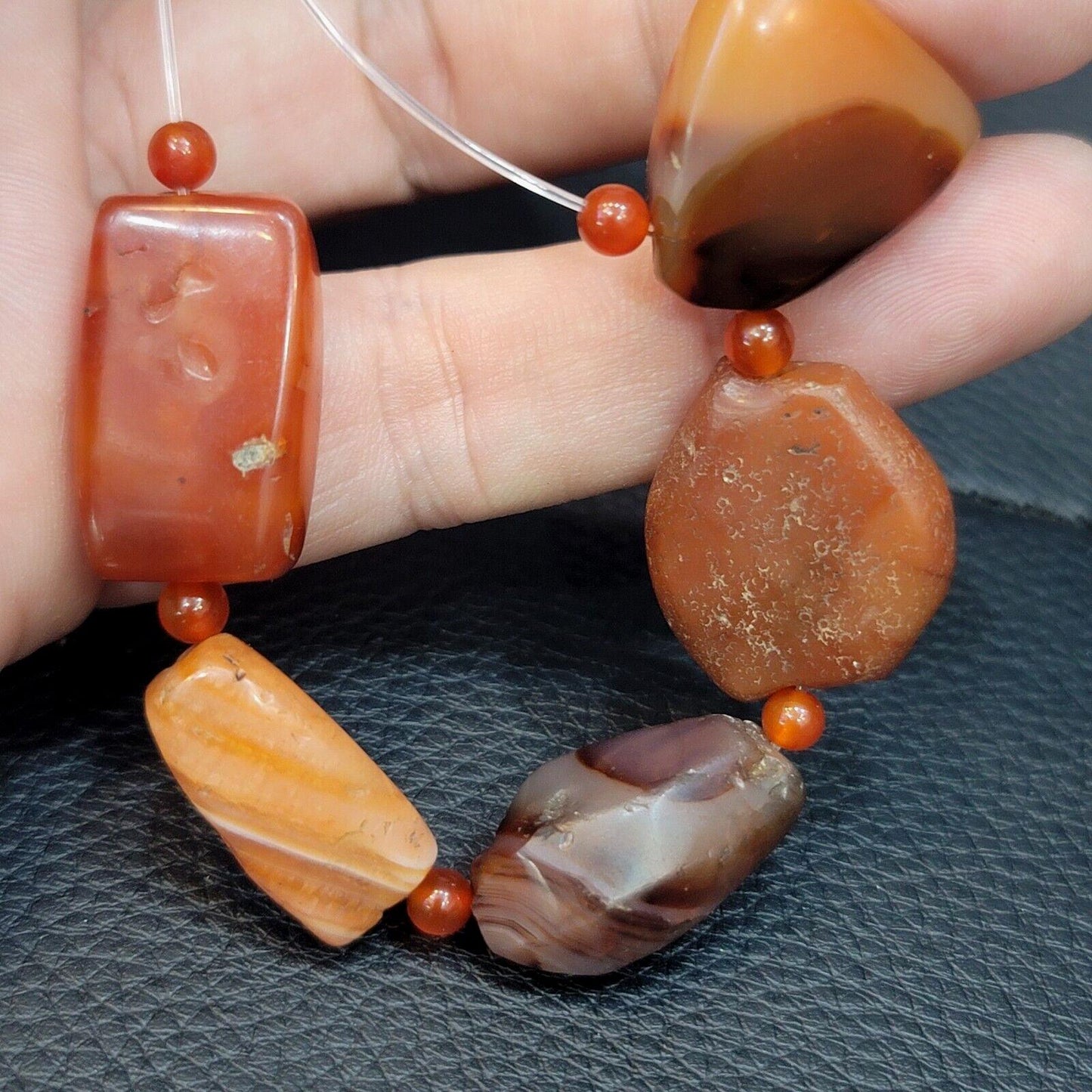 Antique Khorasan Carnelian Agate Beads: African Art Lot