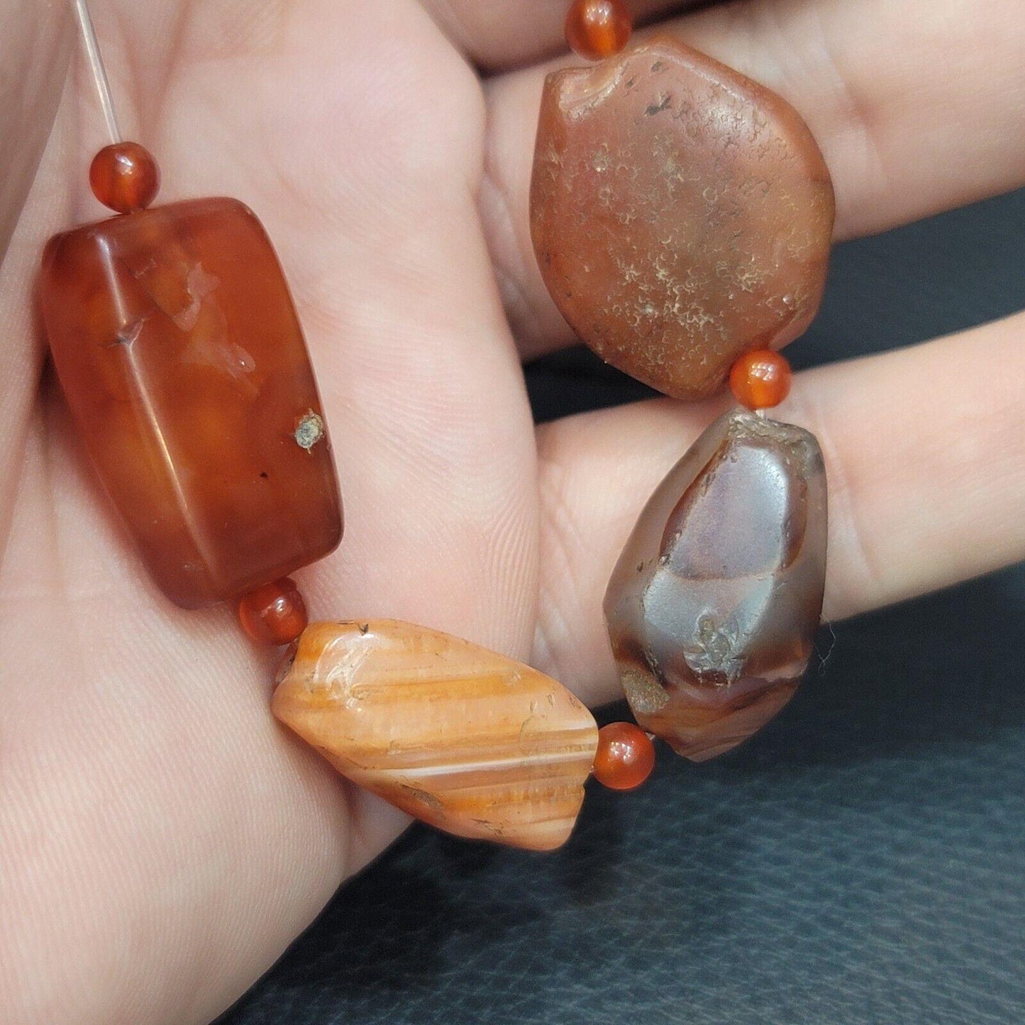 Antique Khorasan Carnelian Agate Beads: African Art Lot