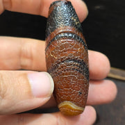 Dragon Skin Agate Bead: Himalayan Tibetan Amulet