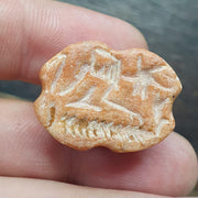 Antique jasper bead mysterious creature intaglio scarab stamp pendent