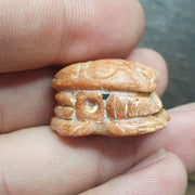 Antique jasper bead mysterious creature intaglio scarab stamp pendent