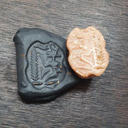 Antique jasper bead mysterious creature intaglio scarab stamp pendent