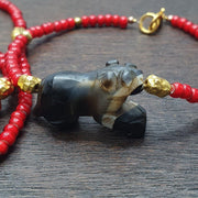 Antique sulemani agate animals venetian whiteheart beads necklace bracelet