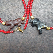 Antique sulemani agate animals venetian whiteheart beads necklace bracelet