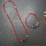 Antique sulemani agate animals venetian whiteheart beads necklace bracelet