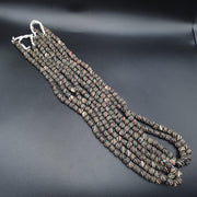 Lot 2 Vintage, African Black Striped Beads | Glass Double Strand, White Stripe - 7–8mm & 11–12mm, 100+