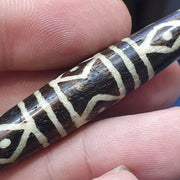 Rare pattern large south asian burmese old  pyu pumtek amulet bead 205