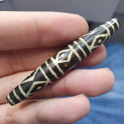 Rare pattern large south asian burmese old  pyu pumtek amulet bead 205