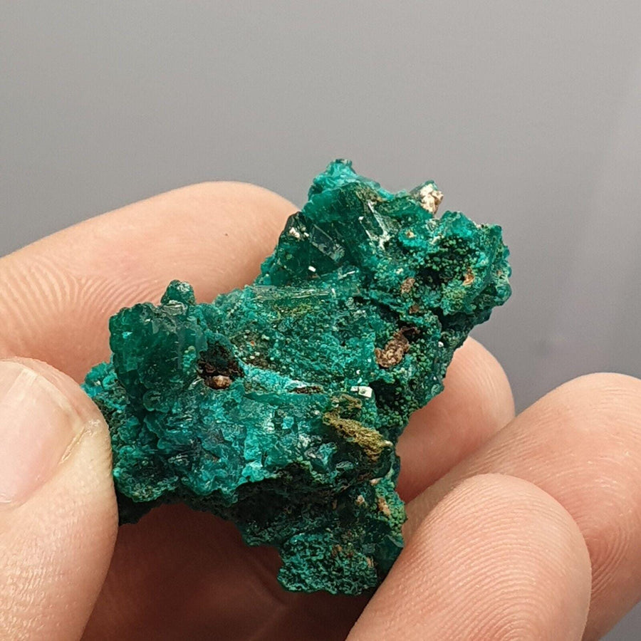 Green Dioptase Crystal Specimen: Congo Druzy Mineral, 119 Carats