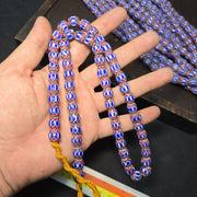 Vintage blue chevron venetian inspired beads glass beads necklace nc-1014.