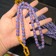 Vintage blue chevron venetian inspired beads glass beads necklace nc-1014.