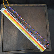 Vintage blue-green chevron venetian inspired beads strand necklace