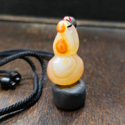 Unique tibetan himalayan orange eyes agate amulet bead #20
