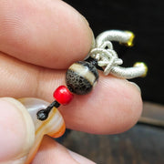 Unique tibetan himalayan orange eyes agate amulet bead #20