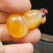 Unique tibetan himalayan orange eyes agate amulet bead #20