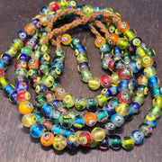 Vintage eye symbol embedded venetian inspired beads strand necklace