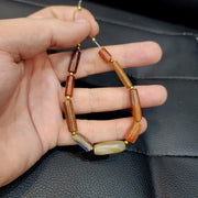 Antique khorasan carnelian african agate stone 5 beads lot