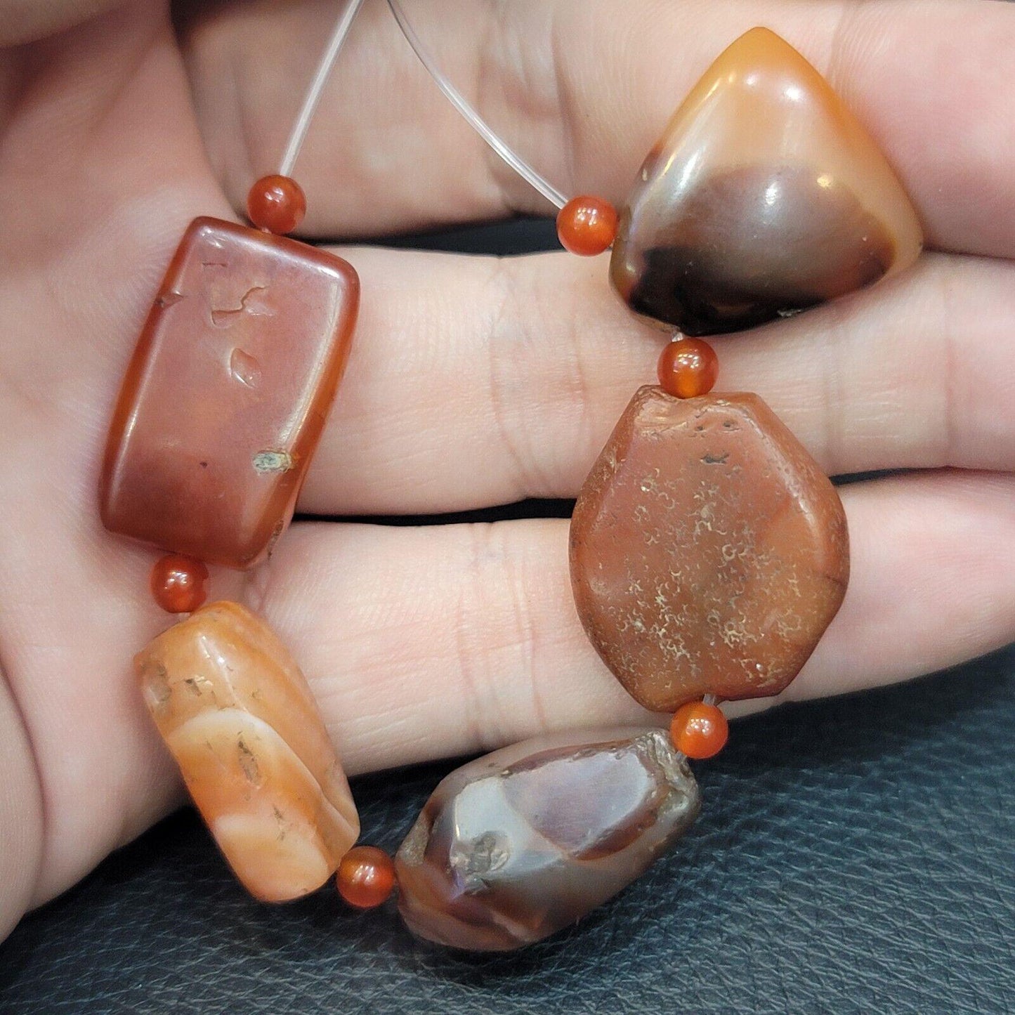 Antique Khorasan Carnelian Agate Beads: African Art Lot