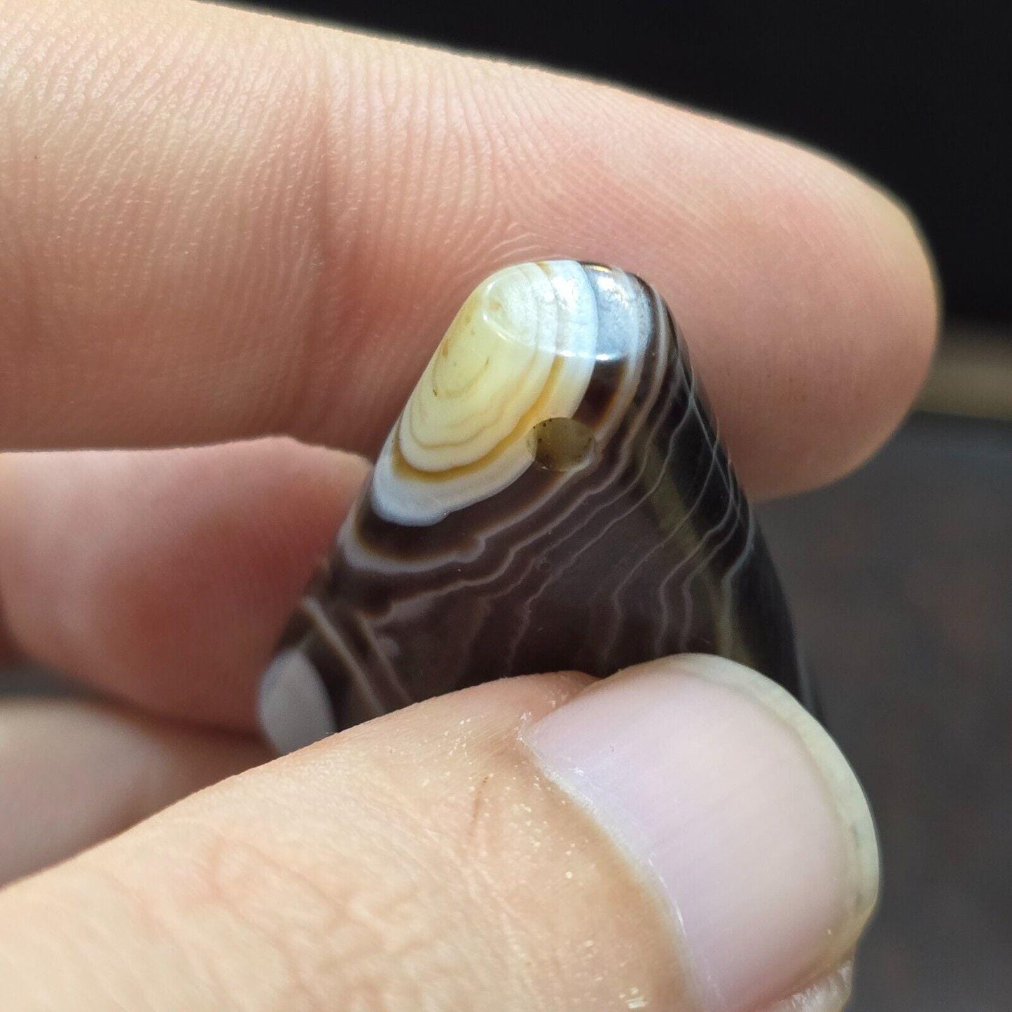 Antique tibetan himalayan agate  amulet bead #4