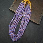 Vintage blue chevron venetian inspired beads glass beads necklace nc-1014.