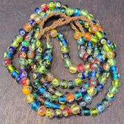 Vintage eye symbol embedded venetian inspired beads strand necklace