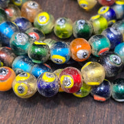 Vintage eye symbol embedded venetian inspired beads strand necklace