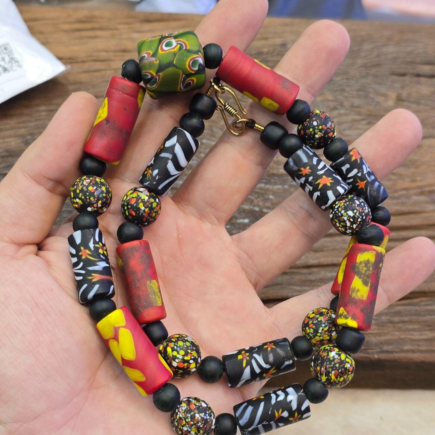 Multicolor antique style glass beads necklaceGift