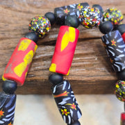 Multicolor antique style glass beads necklace.
