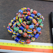 Lot 5 pcs chevron multilayer glass beads with bronze spacer beads bracelet.