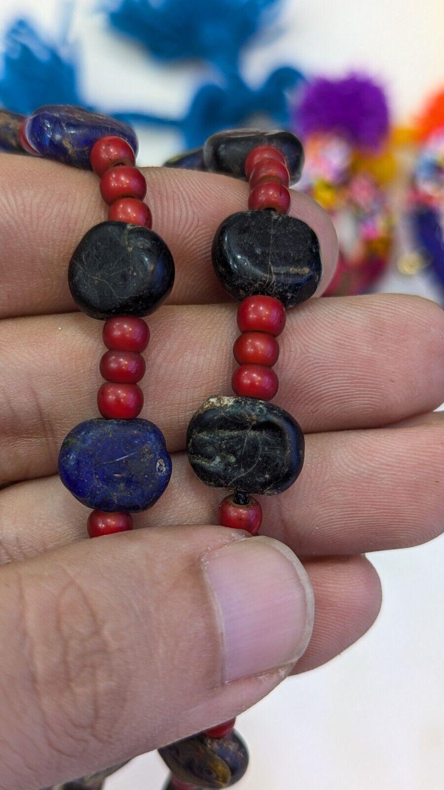 Antiaque vintage venetian whiteheart  face glass beads beaded necklace fw2Gift