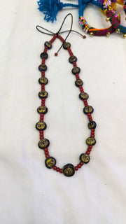 Antiaque vintage venetian whiteheart  face glass beads beaded necklace fw3.