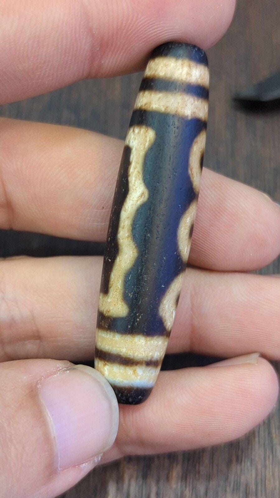 Tibetan 5 eyes agate stone dzi bead amulet jn-16